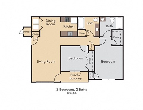 a floor plan of a studio apartment with a bedroom and a living room
